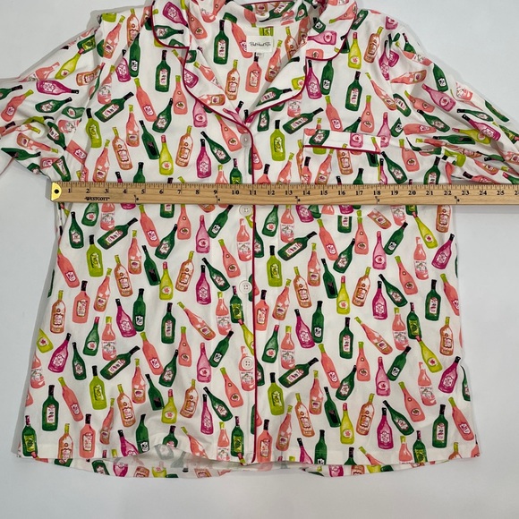BedHead Pajama Set Size XL LS Top Pants Wine/Champagne Print EUC - Picture 8 of 13